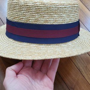 Jaxon Hats - Striped Band Wheat Straw Skimmer Hat